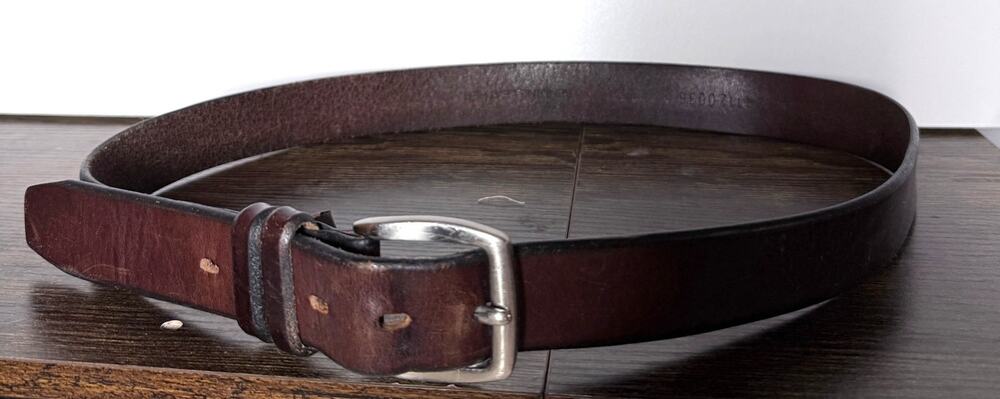 Fossil Brown Leather Belt Silver Buckle